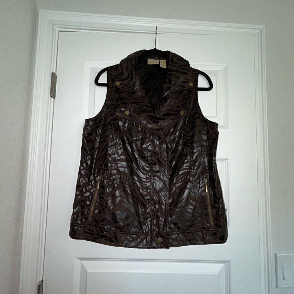 Chico's Dark Brown Patterned Vest